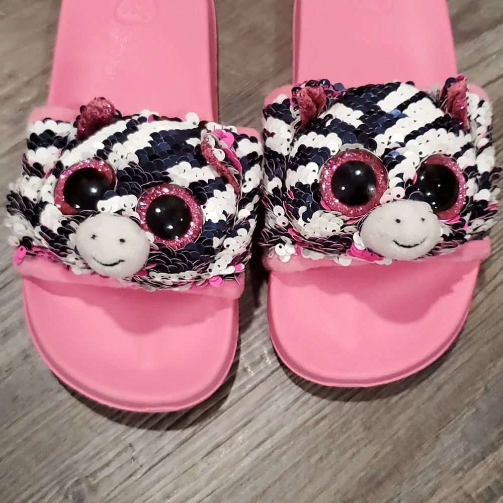Ty Zebra Flippables Flip Flops  Size 1 to 3